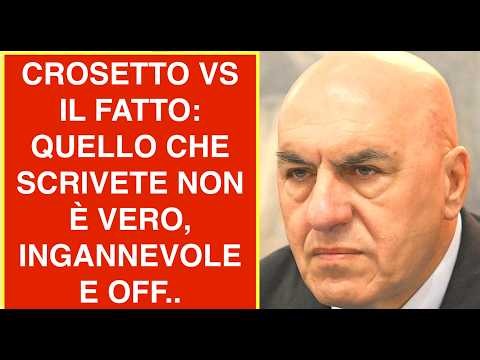 CROSETTO VS IL FATTO: QUELLO CHE SCRIVETE NON È VERO, INGANNEVOLE E OFF