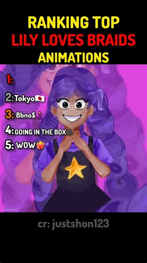 Ranking top Lily loves braids animations #ranking #animations #poppyplaytime