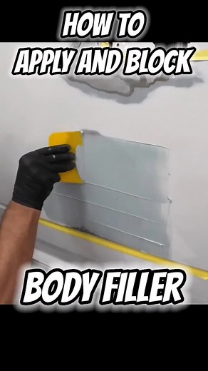how to apply and block body filler#howtopaintacar #howtodoautobody #howto #blockbodyfiller #applyfiller #autobodyandpaint #autobodytech #usc #bondo #bodywork #buildyourskill #fixyourcar #fixyourcar #diyautobody #learnautobody