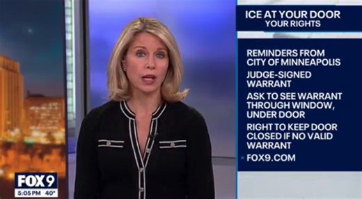 Minneapolis Fox affiliate relays reminder that ICE can’t legally barge into homes without a warrant