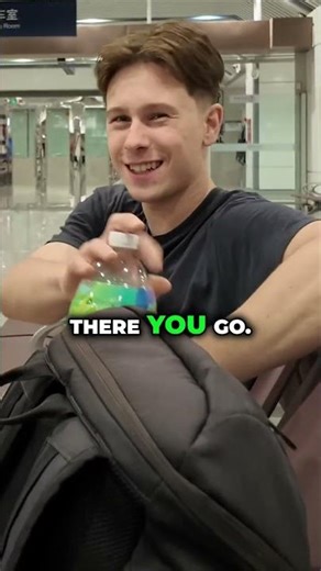 The boldest way to sneak drinks past airport security! ✈️🍹