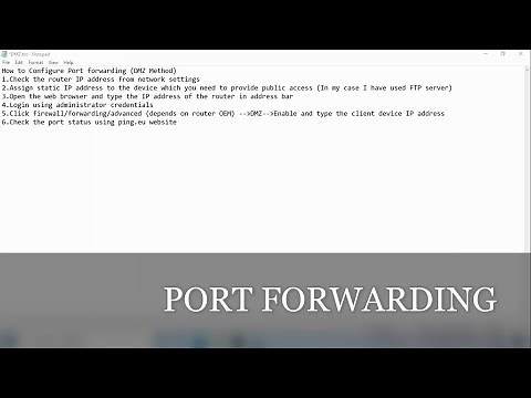 How To Do Port Forwarding (DMZ Method)