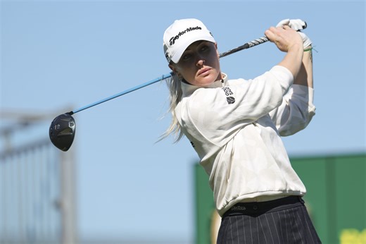 Charley Hull dons white as she practices her swings ahead of the 2026 season