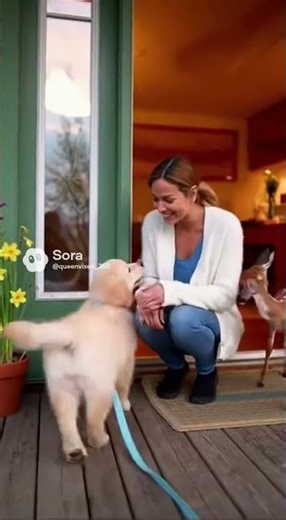 Puppy decides to rescue a baby deer #heartwarming #trending #shorts