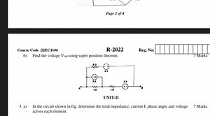 b) Find the voltage V_AB using superposition theorem in the cir... | Filo