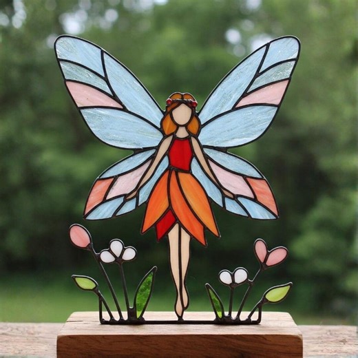 Fairy Suncatcher Pattern | Stained Glass Fairy Template (PDF Download) - Etsy