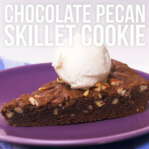 Use your cast-iron pan to create an epic Chocolate Pecan Skillet Cookie! Save the recipe: http://www.foodtv.com/5aua1. | Food Network