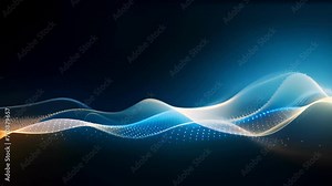 Abstract background with gold and blue glowing neon moving high speed wave lines and bokeh lights. Visualization of sound waves. Data transfer. Fantastic wallpape