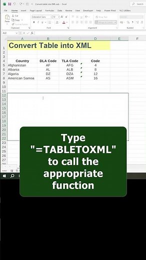 🔄 Convert table into XML in Excel #shorts