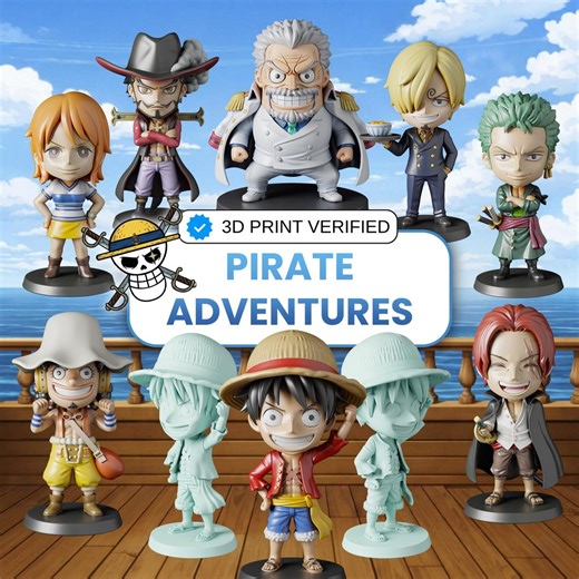 STL Files Pirate Crew Anime Characters - Etsy