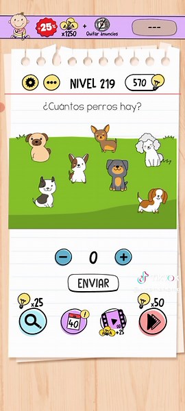 Cómo superar el nivel 219 en Brain Test