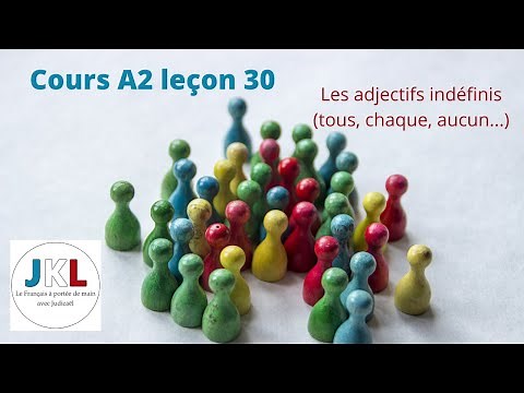 JKL - cours A2 leçon 30 - les adjectifs indéfinis (tous, chaque, aucun...)