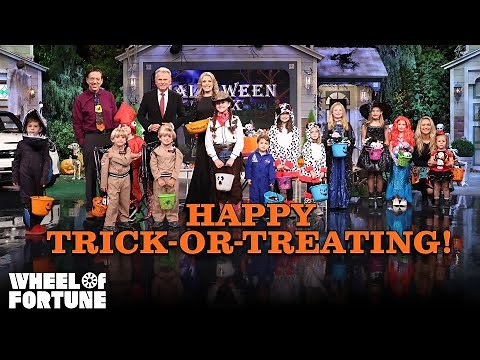 Pat & Vanna Hand Out Halloween Candy | Wheel of Fortune