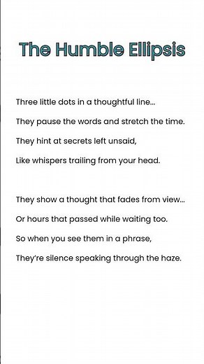 Rhyming Poem | The Ellipsis | English Punctuation...