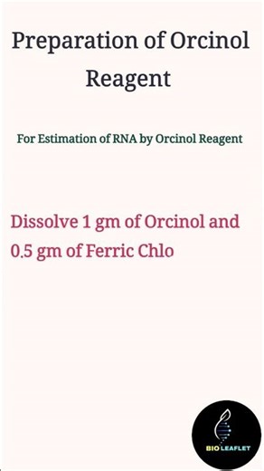 "Preparation of Orcinol Reagent for RNA Estimation (Step-by-Step) in 15 seconds"