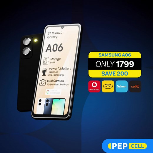 Samsung savings are here early this Black Friday! Head into PEP CELL and get the biggest deals on Samsung devices. A whole Galaxy is waiting for you. Valid 20 November to 2 December 2025. Shop now in-store or online: https://bit.ly/4i8vAZf While stocks last, Ts & Cs Apply. #LifesBetterWithPEP | PEP Cell