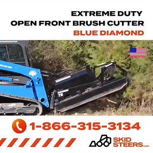 This Extreme Duty Brush Cutter has a unique deck design that allows for cutting up to 8" material at the ground level without raising the cutter. 🌱 With a 3 1/2" forged drive spindle and double-edged blades the operator can mow quicker, saving time and money. The added safety will keep cut trees and other debris from falling back on the operator. ✨ Check out this offer, choose this made in The USA attachment and save 10% 🇺🇸 📞 Call 866-315-3134 or visit 👇 https://www.skidsteers.com/extreme-d