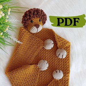 Crochet Lion Security Blanket, Crochet Baby Lovey Pattern - Etsy