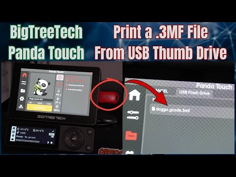 Print .3MF from USB Thumb drive with Panda Touch - to Multiple Bambu Lab 3D Printers - P1P, A1, X1C