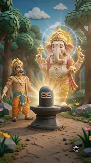 जब गणेश जी ने रावण को रोक दिया… 🔱🙏और शिवलिंग धरती पर स्थापित हो गया ✨#GaneshJi #Shorts