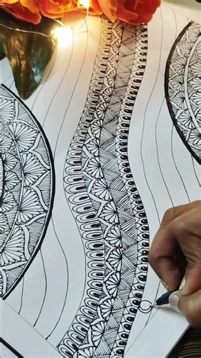 Full Page Mandala Patterns for Beginners✨Easy & Satisfying Mandala Art #art #mandalaart#artist #easy