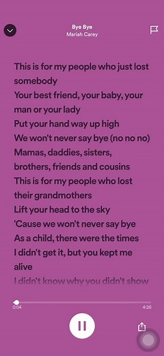 Mariah Carey - Bye Bye Song Lyrics