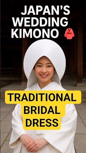 Japanese Bride in Traditional White Kimono 👘 #shorts