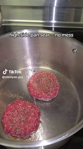 high side sear method = no more mess | pan