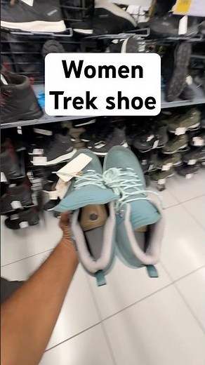 women's waterproof hiking shoes mid ankle support and cushion comfort green -MH500