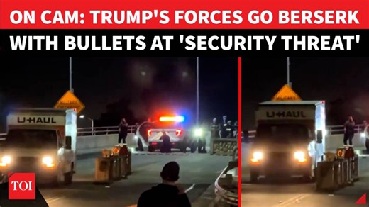Chaos erupted outside the U.S. Coast Guard Base in #Alameda, #California, after a U-Haul truck ignored multiple verbal commands and reversed toward security personnel, prompting law enforcement to open fire. Dramatic #viral footage shows the truck accelerating forward as flashes of gunfire erupted, though no #CoastGuard personnel were injured. Watch. | The Times of India