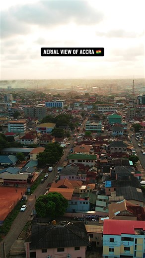 Aerial View of Accra Ghana: Colonial and Modern Architecture