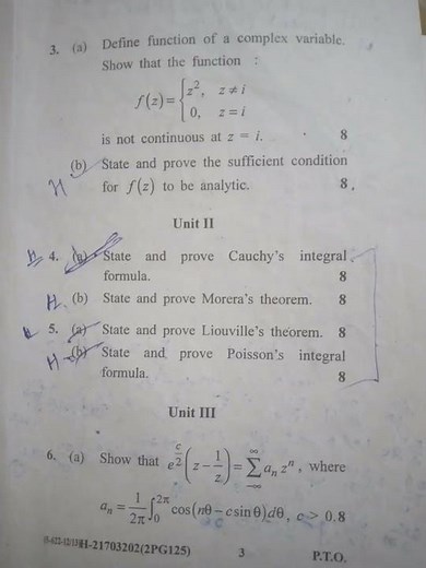 # Mathematics (m. sc)# Complex analysis (second sem)# cblu university (2022)# paper
