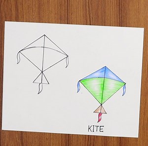 1K views · 87 reactions | How to draw kite.very easy step by step | Art School | Facebook