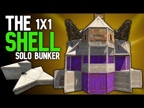 The SHELL - DOUBLE BUNKER 1x1 The Best Solo Base - Rust Base Design