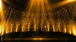 Beautiful particle light award stage background.