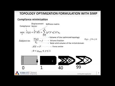 Ch18 - Topology Optimization 3: SIMP approach (Topoloji Optimizasyonu - Formülasyon)