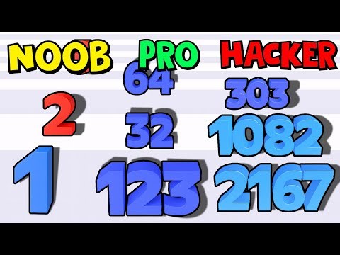 Number Master ❌ NOOB vs PRO vs HACKER 🔥 Max Level Walkthrough & Ultimate 2048 Gameplay RA2411