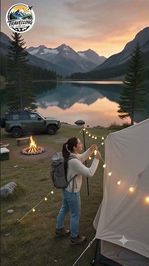 Romantic Lakeside Camping ❤️🏕️ | Husband & Wife Cozy Campfire | 4K Cinematic | Travelling With Me
