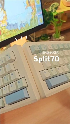ergonomic split keyboard 🤍 epomaker split70 unboxing typing asmr sound test #shorts #tech
