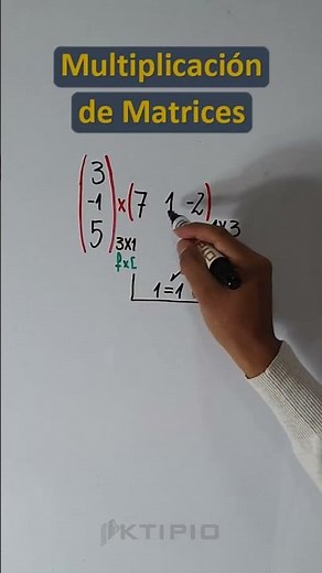 ¡TRUCO! Multiplicación de Matrices 3x1 y 1x3 #matemática #shorts #tutorial #algebra #cursos #matriz