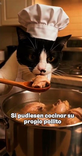 Si tu gato pudiera cocinar pollo 🐱 #humor #gatos