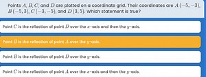 Points A,B,C, and D are plotted on a coordinate grid. Their coo... | Filo