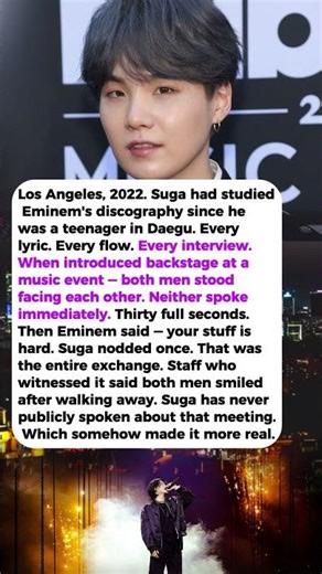 Suga Met Eminem. Neither Spoke for 30 Seconds.