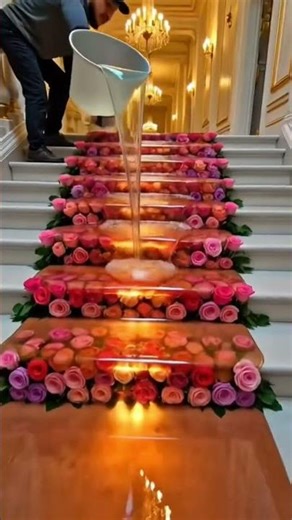 This Staircase Became a Rose Palace🥀✨#renovation #epoxyresin #interiordesign