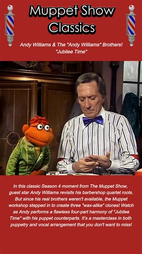 Get ready for a harmony-filled trip down memory lane with this legendary performance! 🎤✨ Watch Andy Williams team up with his own Muppet clones for a spectacular quartet you’ll never forget! 🎶🐸 #andywilliams #muppetshow #classics | Muppet Mania