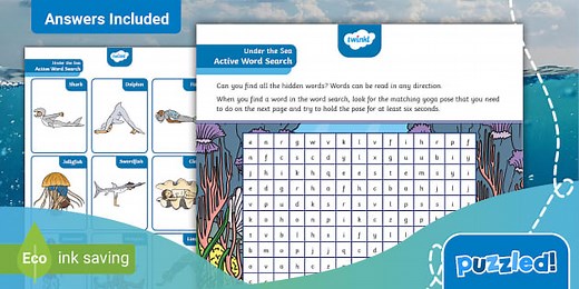 Under the Sea Active Word Search Puzzle