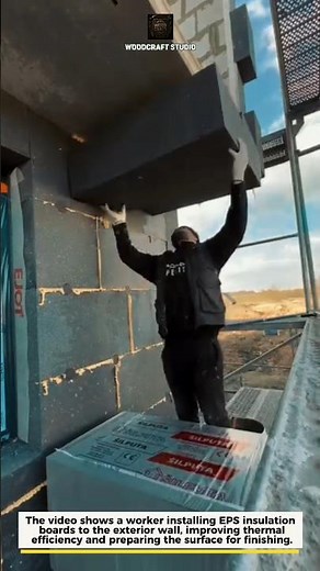 Exterior EPS Insulation Installation | Fast Wall Thermal Upgrade #Construction #Insulation #Builder