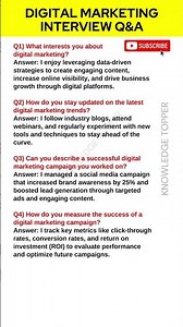 Digital Marketing Interview Questions and Answers