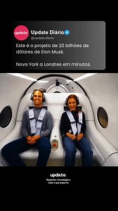 1.2M views · 28K reactions | Nova York a Londres em 60 minutos? Elon Musk está investindo US\$ 20 bilhões em um projeto que pode revolucionar o transporte global: voos intercontinentais tão rápidos quanto um trajeto de metrô. A ideia é usar foguetes da SpaceX para decolar em espaço suborbital, reduzindo o tempo de viagem em até 10 vezes. Sim, você leu certo: decolou, piscou, chegou.  Siga @update.diario | Update Diário | Facebook