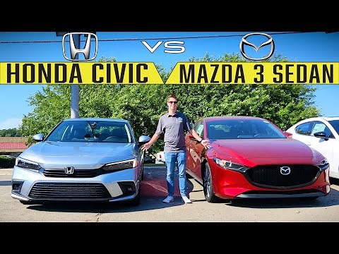 BATTLE OF THE BEST! -- 2022 Honda Civic vs. Mazda 3: Comparison